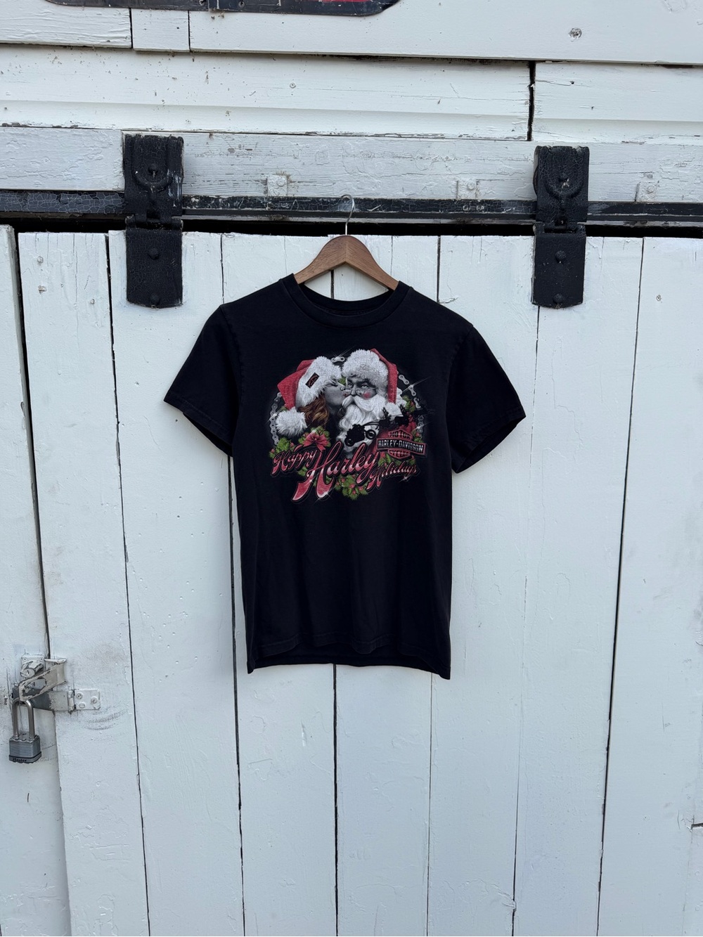 Harley-Davidson Black Santa Graphic Short Sleeve Tee